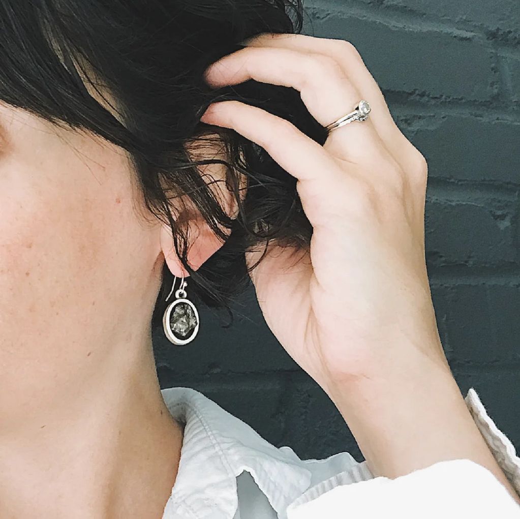 Jewelry: Earrings, Raw Meteorite