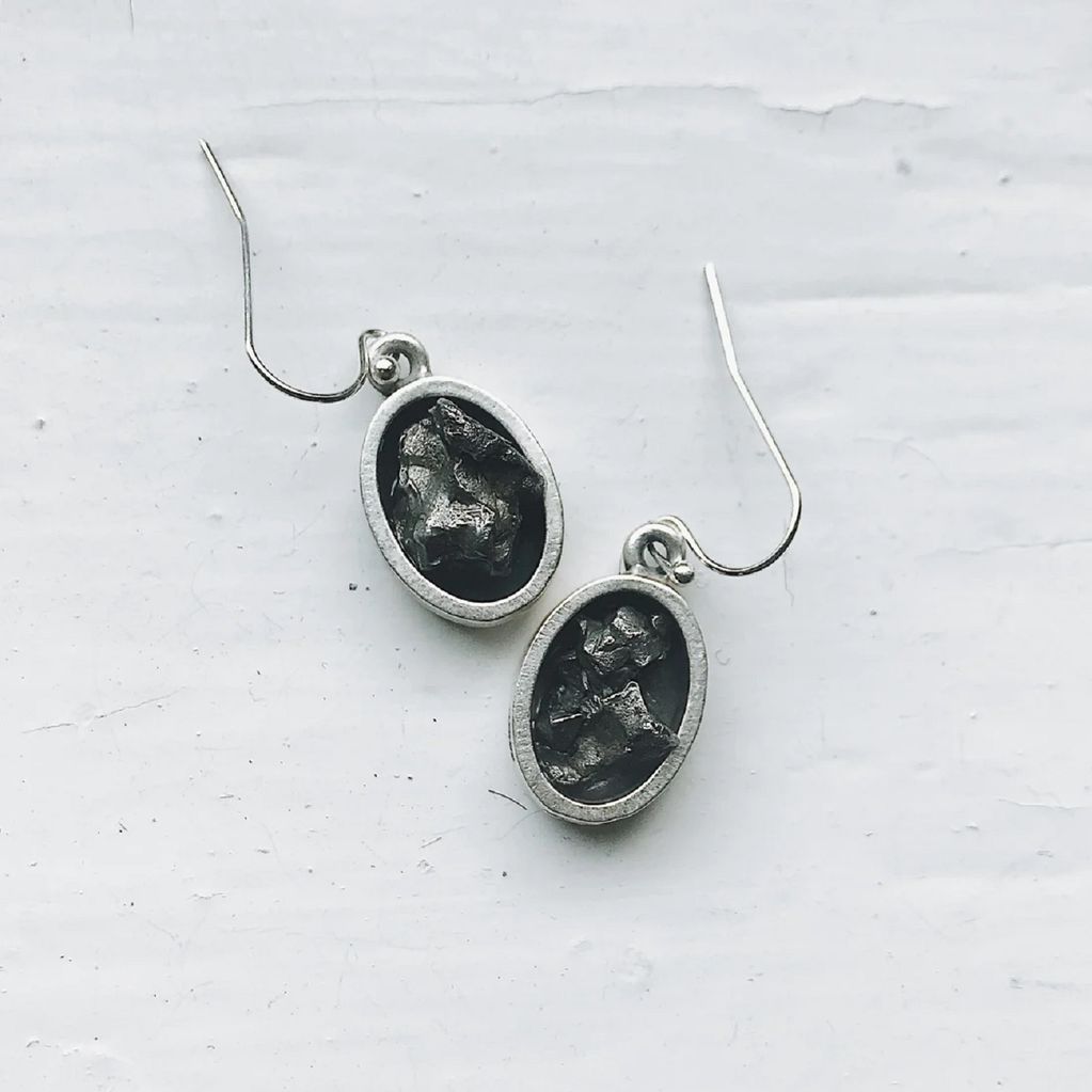 Jewelry: Earrings, Raw Meteorite