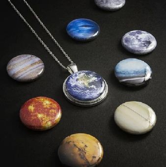 Interchangable Solar System Necklace Silver