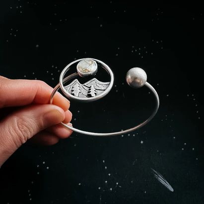 Jewelry: Landscape Cuff B/Cop Calc Moon