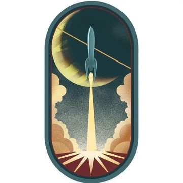 Sticker: Rocket Lithograph