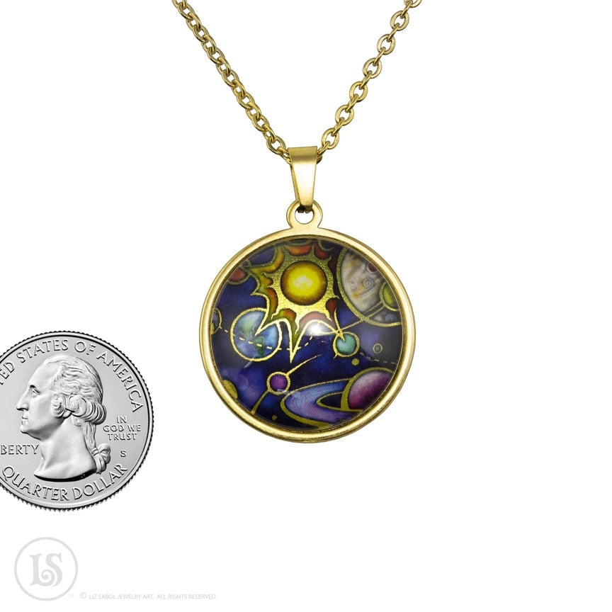Necklace: SolSystm-Gold 28mm