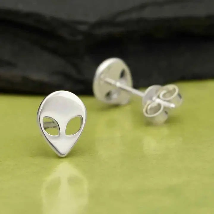 Earrings: Alien Post Sterling Silver