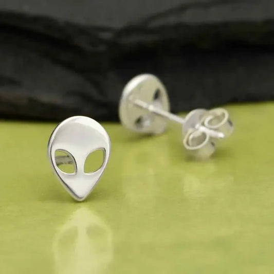 Earrings: Alien Post Sterling Silver