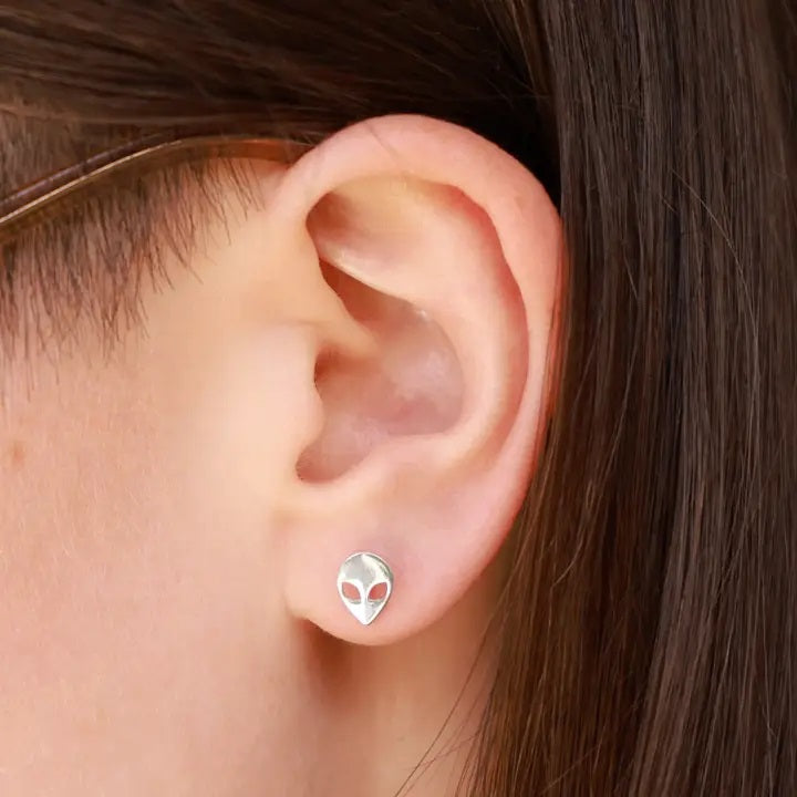 Earrings: Alien Post Sterling Silver