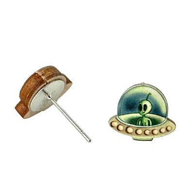 Jewelry: Alien Ship Stud Earring