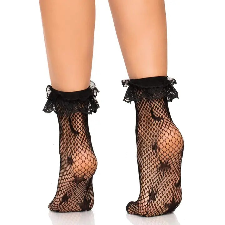 Galaxy Net Ruffle Ankle Socks
