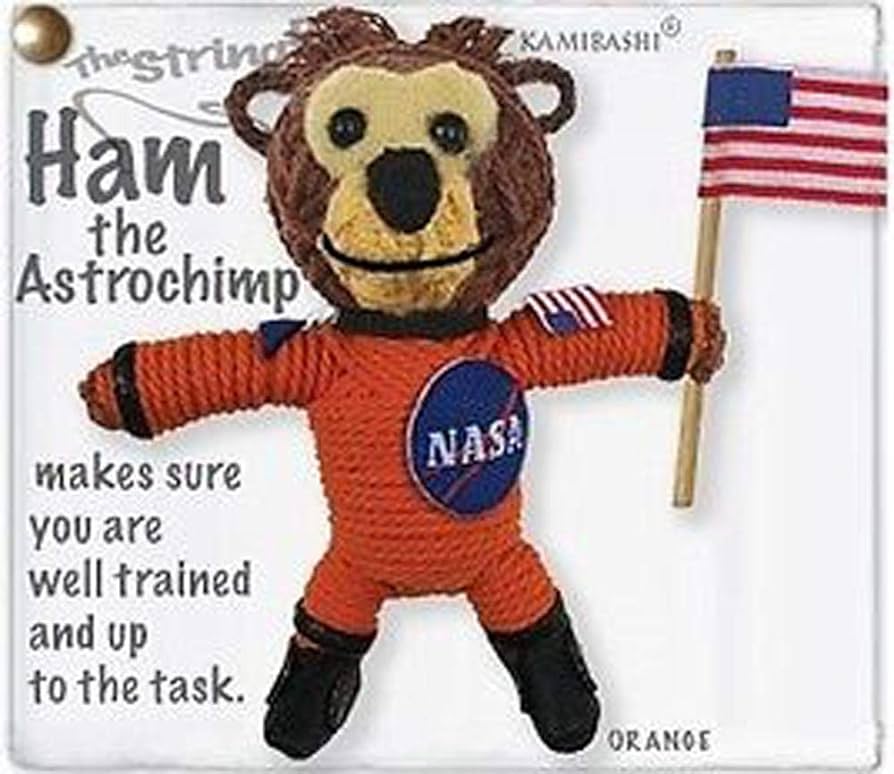 Keychain: Ham the Astrochimp String Doll
