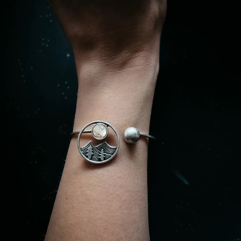 Jewelry: Landscape Cuff B/Cop Calc Moon