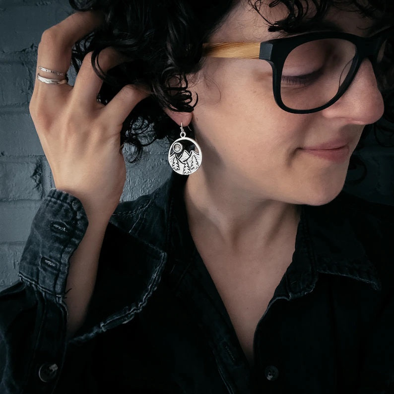 Jewelry:Moon Rising Over Mountain w/moon earrings