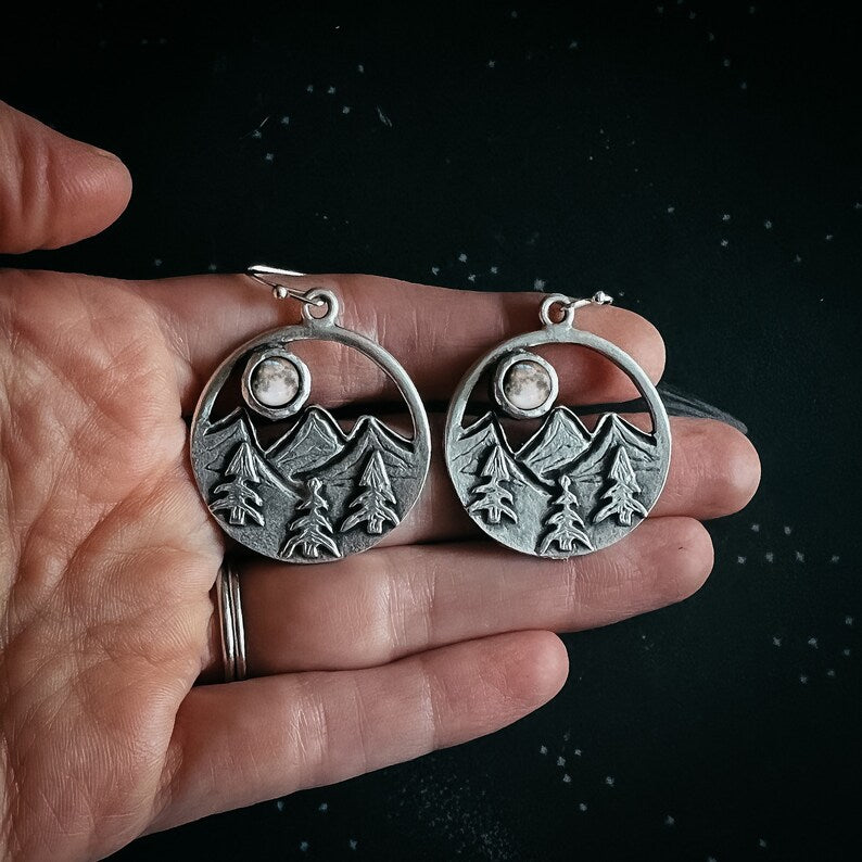 Jewelry:Moon Rising Over Mountain w/moon earrings