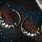 Jewelry: Earrings, Silver Moon Phase Hoop