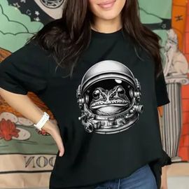 Small Frog Spaceman Tee Black