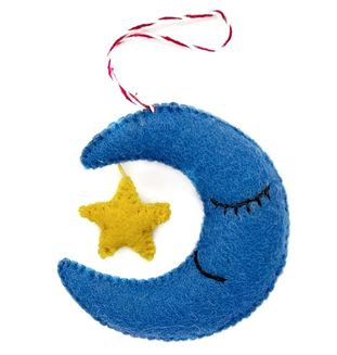 Moon & Star felt Xmas Ornament