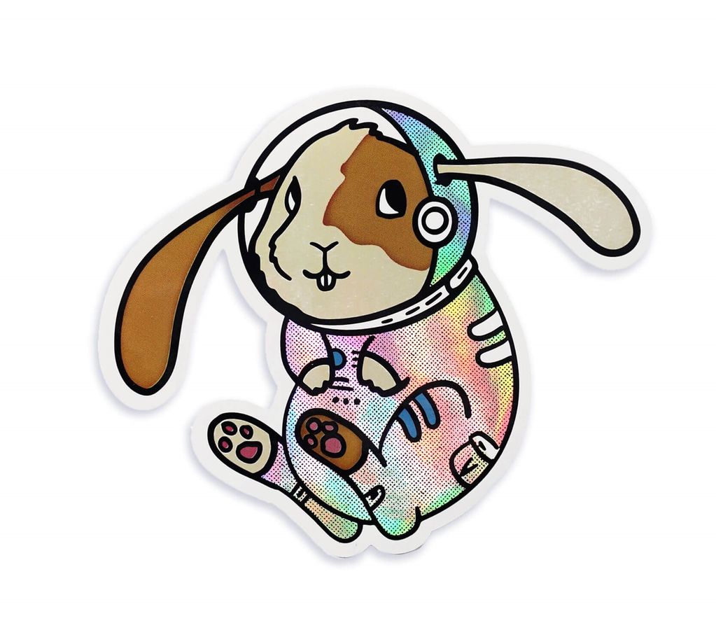 Stickers: Space Rabbit Hologram
