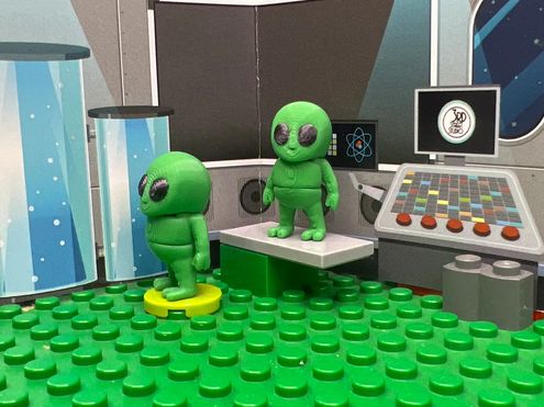 3-d Printed Green Alien
