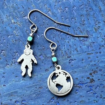 Earrings: Astronaut & Earth