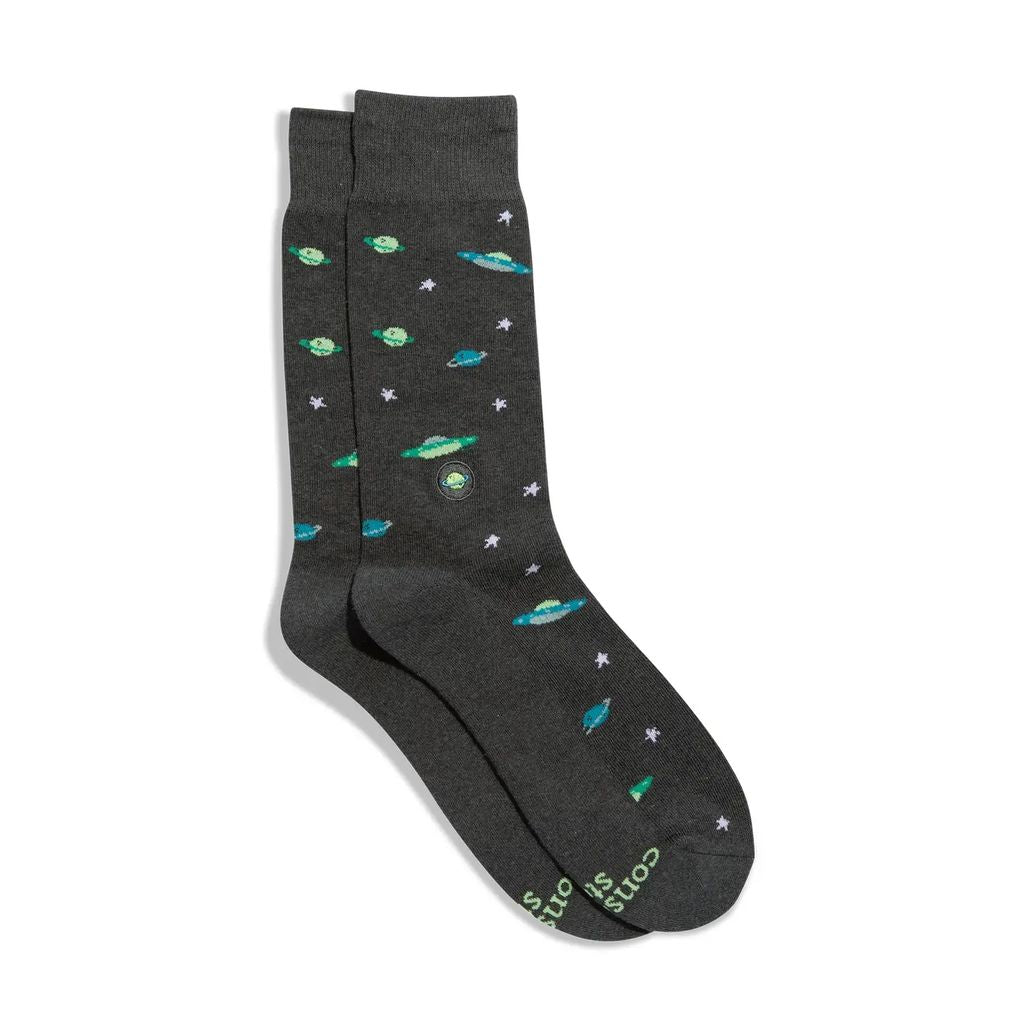 Socks that Support Space: Galactic Grey Sm