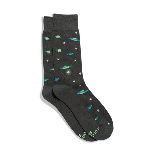 Socks that Support Space: Galactic Grey Sm