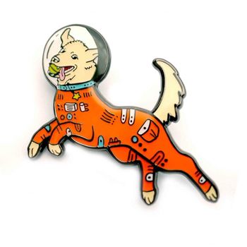 Pins: Space Dog (Orange)