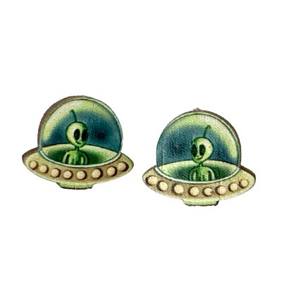 Jewelry: Alien Ship Stud Earring