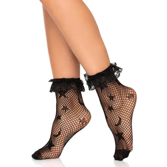 Galaxy Net Ruffle Ankle Socks