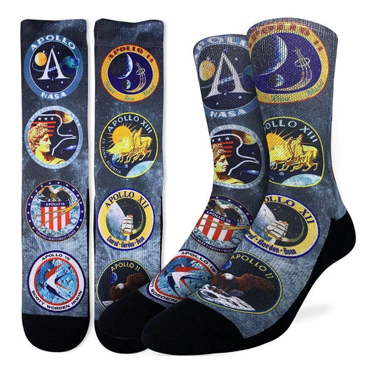 Socks: Apollo Mission Patches-Men's size 8-13