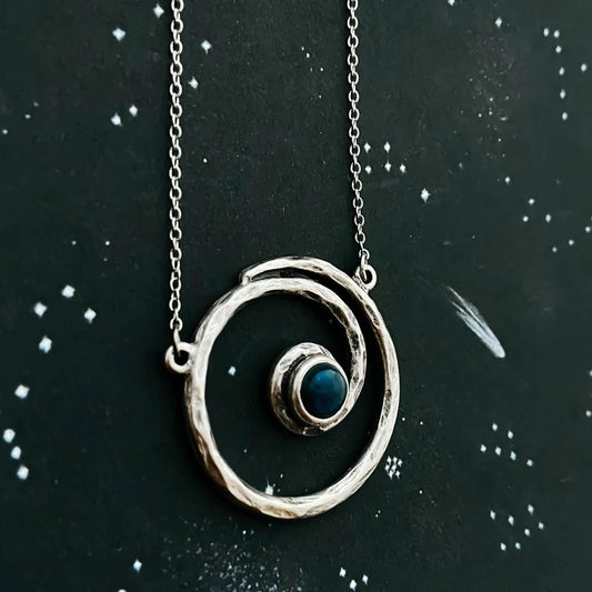 Milky Way Spiral Necklace with Labradorite
