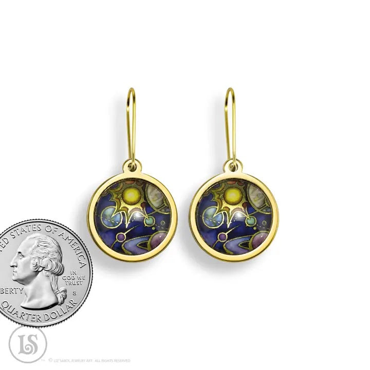 Earrings: Solar System Gold LS