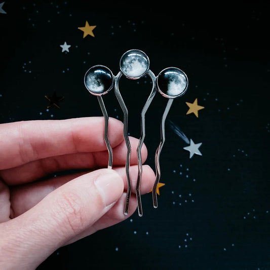 Jewelry: Moon Phase Trio Hair Pin